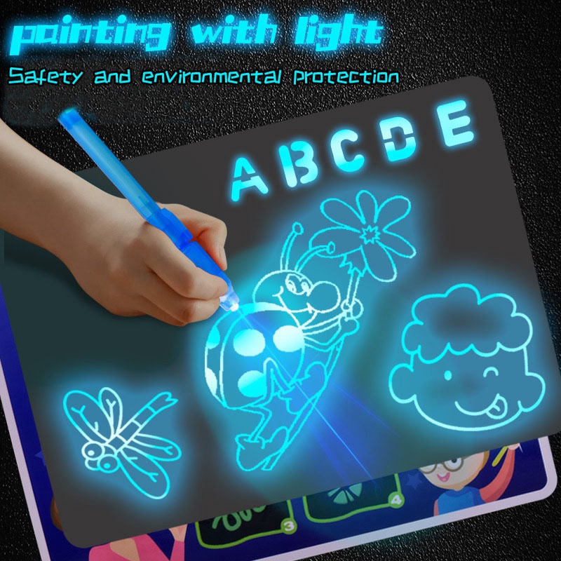 Draw With Light Fun Fluorescent painting board children's glowing magic