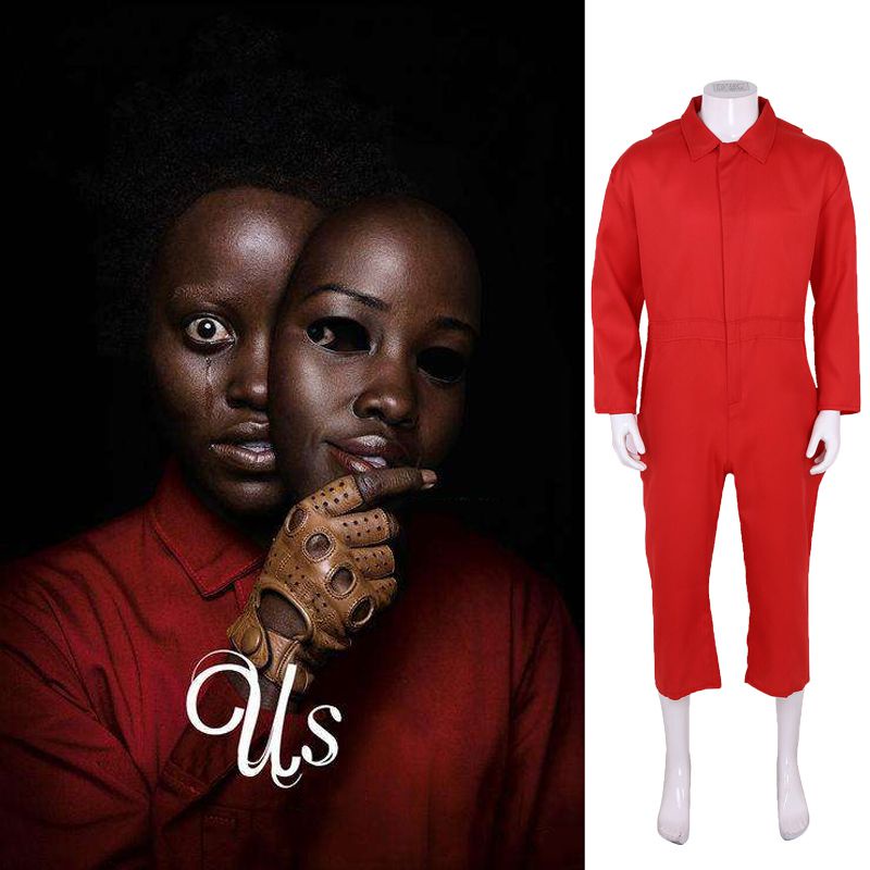 Men&Women Red Jumpsuit For Horror Movie US Uniforms Halloween Costume