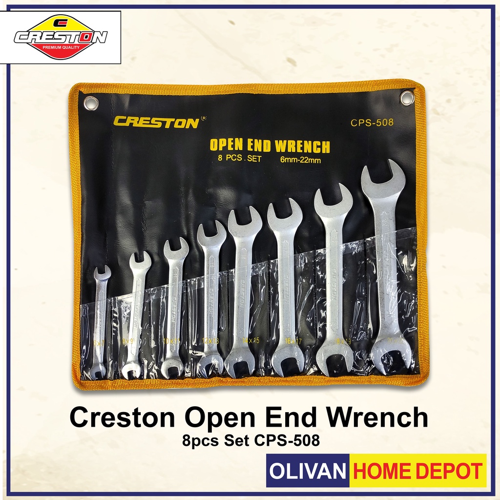 CRESTON Hardened Tempered and Drop Open End Wrench Set Corrosion