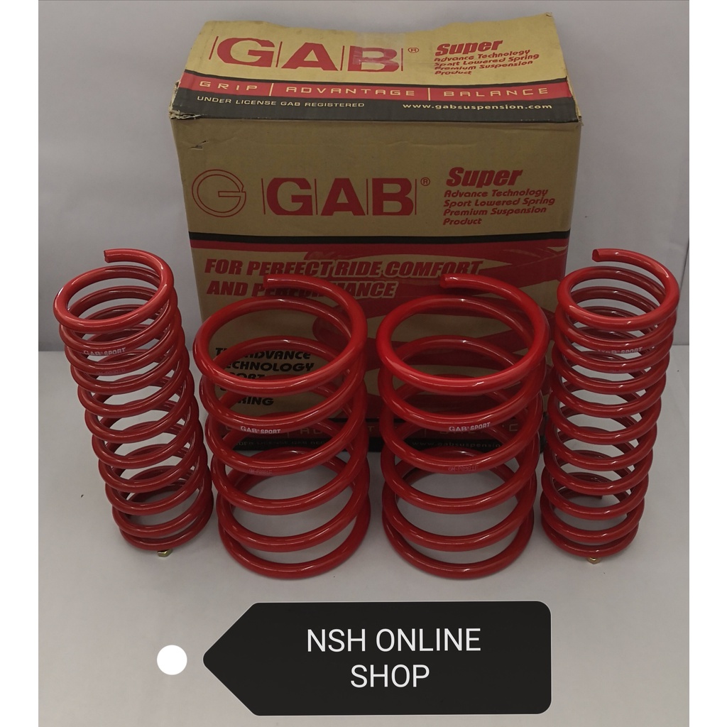 GAB Sport Coil Spring for Proton Wira Satria 1.3 & 1.5 (1Set=4pcs