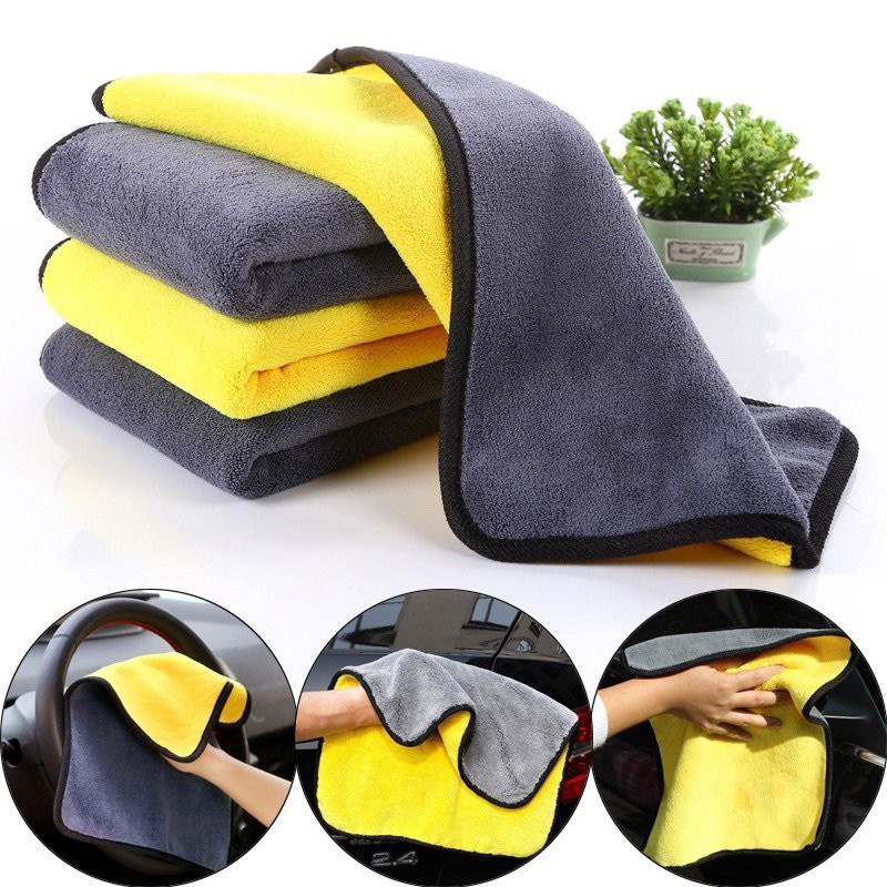 Doublesided Thick Towel Home Car Coral Fleece Super Absorbent Towel