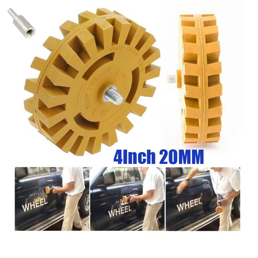 4" 20mm Decal Remover Eraser Wheel Auto Adhesive Tape Remove Wheel Rust