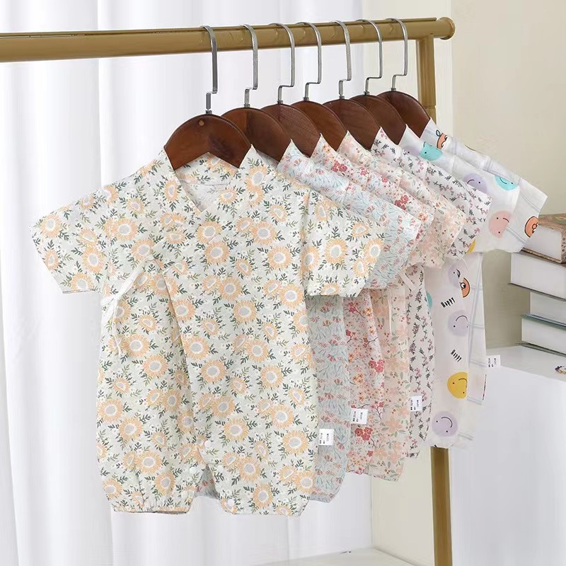 2022 New Style Baby Summer Jumpsuit Thin Monk Dress Cotton Printed