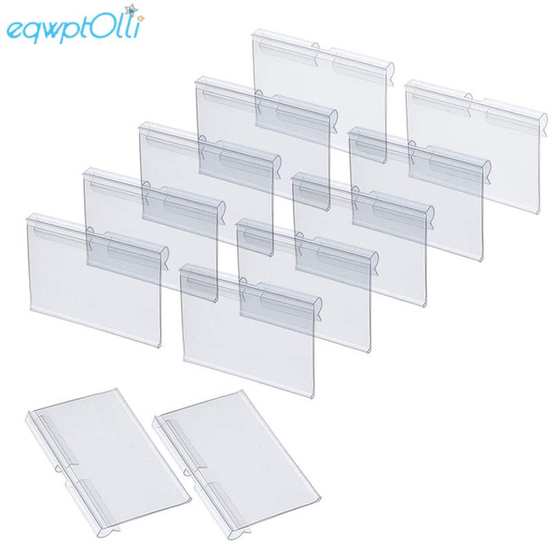 ^'100Pcs Clear Plastic Label Holders for Wire Shelf Retail Price Label