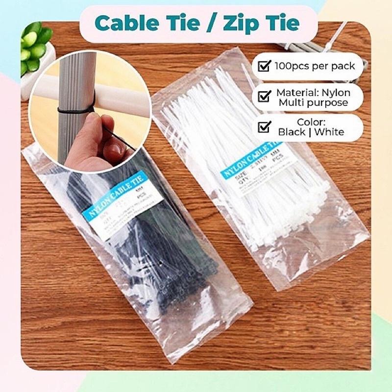 100pcs Nylon Cable Ties Multi Purpose Cable Tie SelfLocking Cable