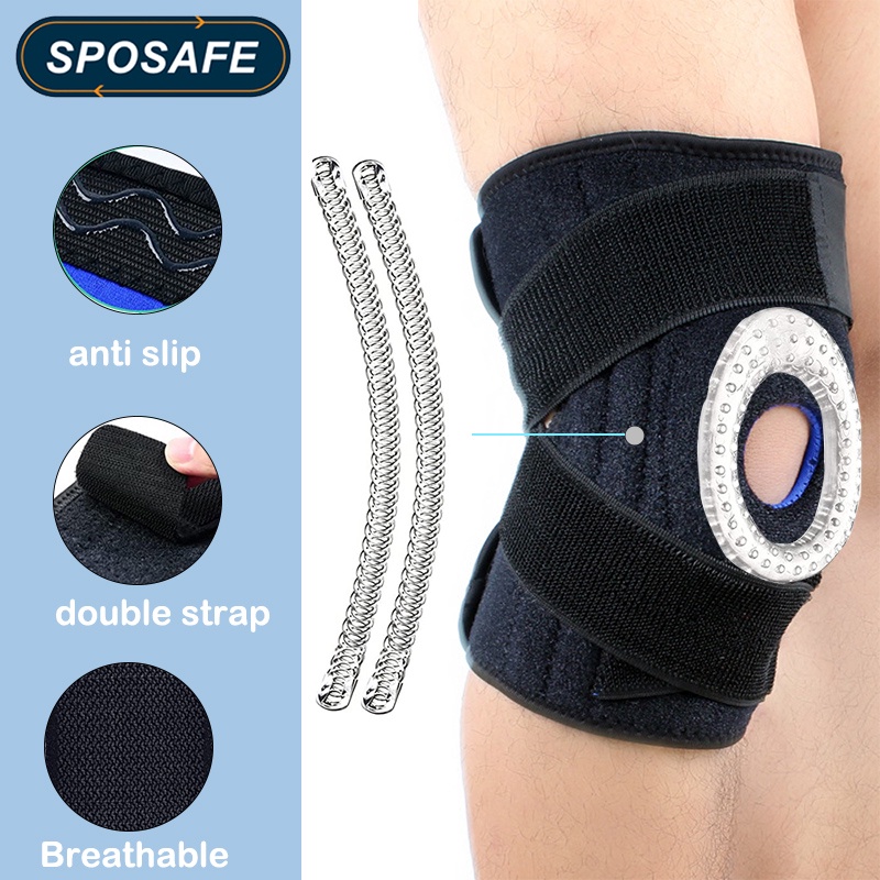 SPOSAFE knee support for Knee Pain with 4Springs + 2 Straps knee pads