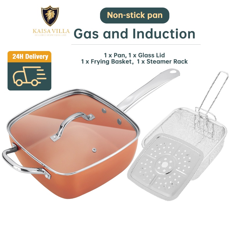 Kaisa Villa deep fryer non stick frying pan induction pan copper pan