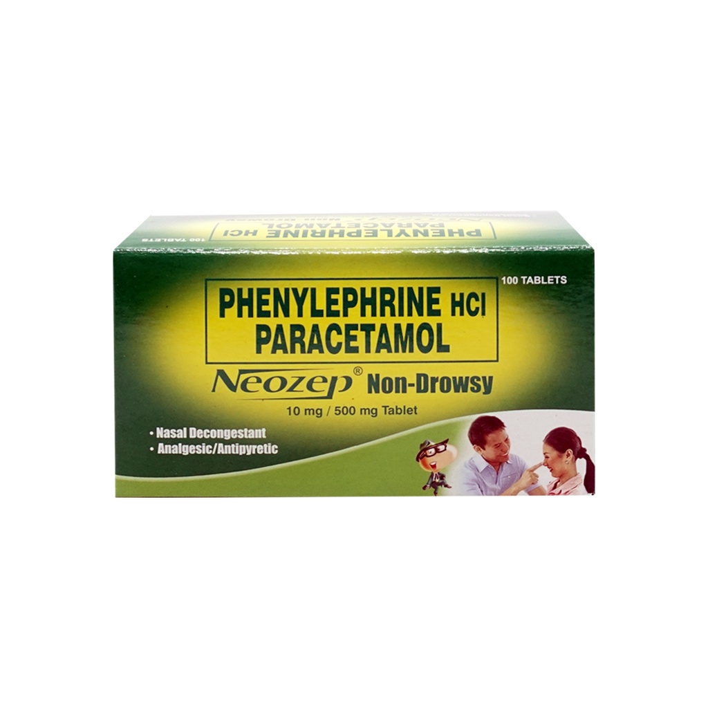 Neozep NonDrowsy Phenylephrine HCl Paracetamol 10mg/500mg Tab (10 pcs