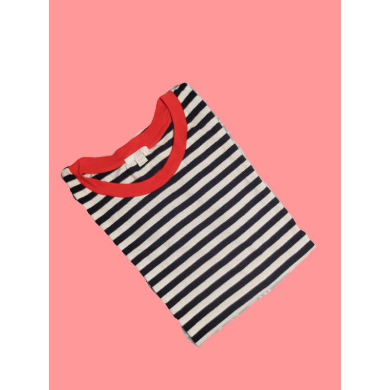 COS Black and White Striped Tee Shopee Philippines