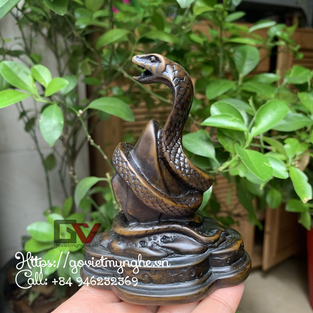 Stone Snake Statue Decorated Feng Shui Hugging Fortune Height 11cm