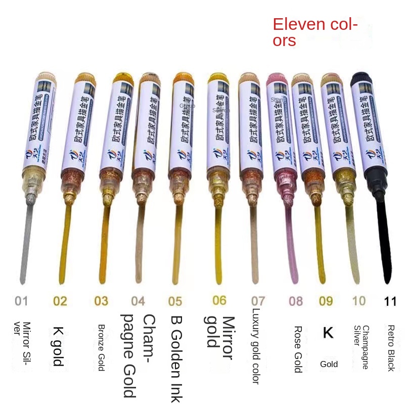 FTR Bag Metal Buckle Fading Repair Paint Furniture Gold Tracing Pen