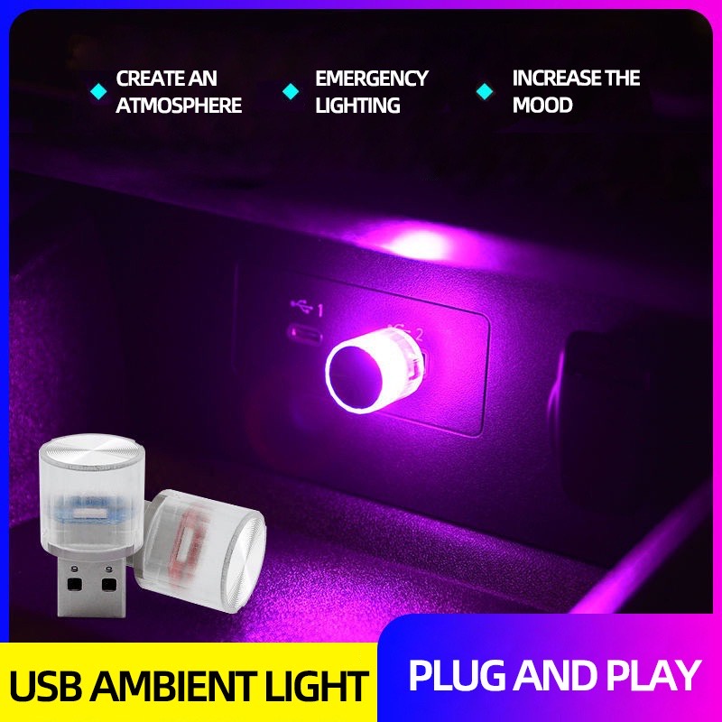 Mini USB Atmosphere Lights Decorative Lamp Indoor Night Light for Car
