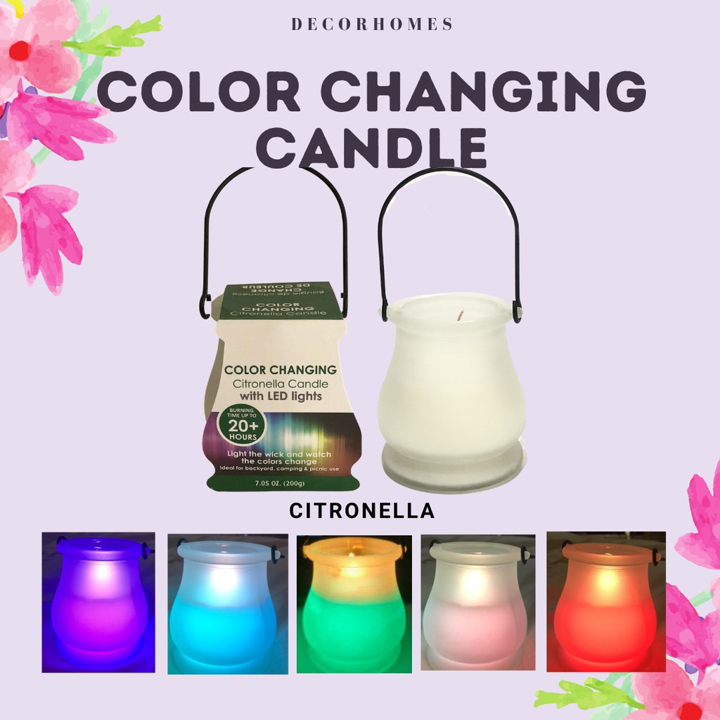 Citronella Candle Color Changing with LED Lights (in Glass candle holder) Shopee Philippines