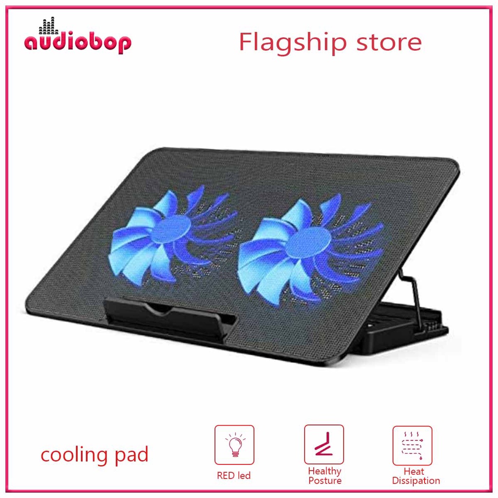 LAPTOP COOLER STAND 2 LARGE FANS TILT FOR 15 17 INCH LAPTOP COOLING PAD