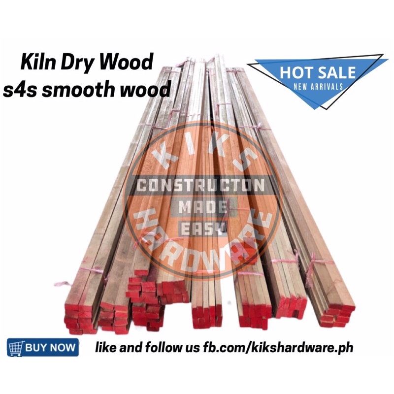 Kiln Dry Wood s4s size 1 x 2 x 4 feet Shopee Philippines