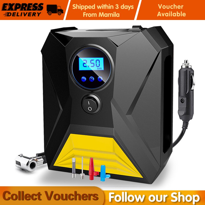 12V Portable Tire Inflator Digital Portable Car Tire Inflator Pump Air