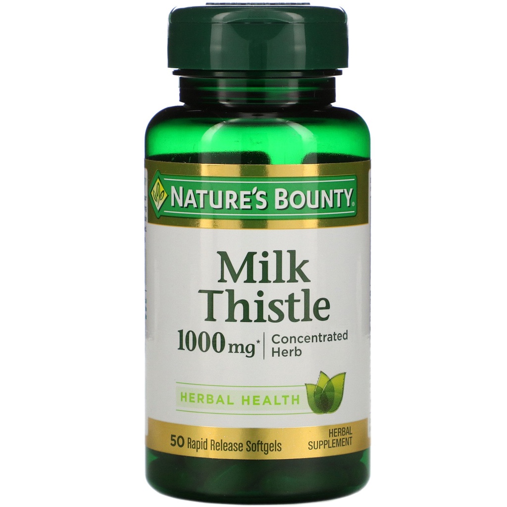 Natures Bounty Milk Thistle 1000mg 50 Rapid Release Softgels