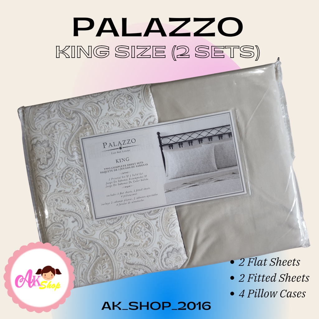 Palazzo Fine Bed Linens King Size (2Sets/pack) Shopee Philippines