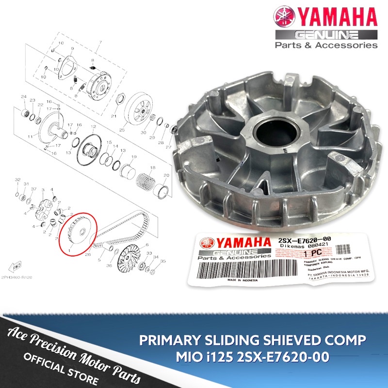 PRIMARY SLIDING SHEAVE COMP (PULLEY) MIO i125/GEAR 2SXE762000/ SOUL