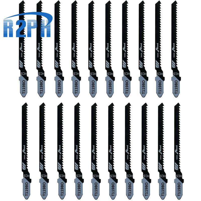 20Piece T119BO 12 TPI Assorted TShank Scrolling Jig Saw Blades Set