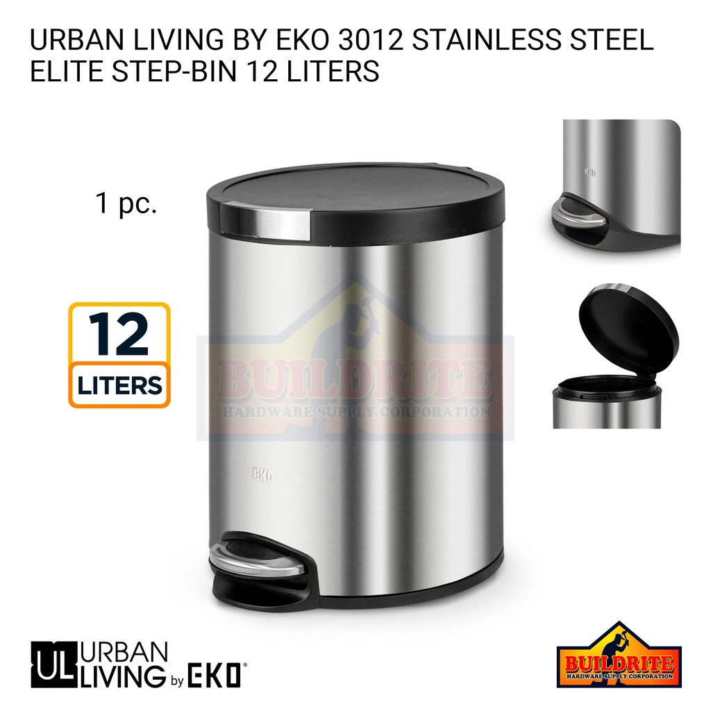 Urban Living by EKO 3012 1pc Elite StepBin 12L Capacity For Household