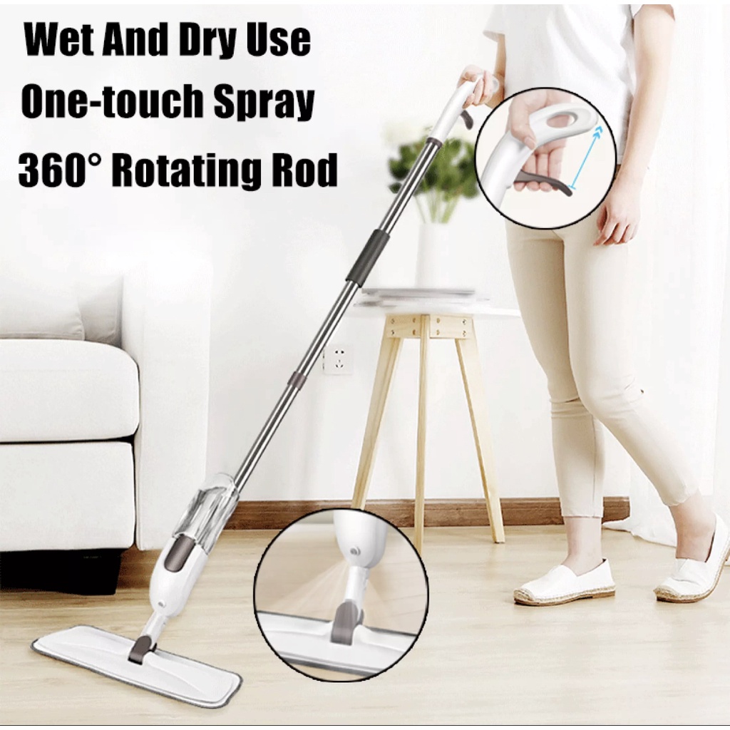 Floor Mop Spray Mop 360 Degree Spin Head Flat Floor Cleaner Household