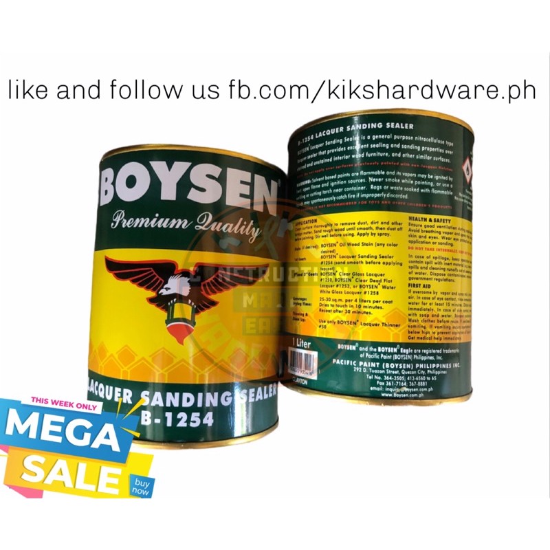 Boysen Lacquer Sanding Sealer 1 Liter Shopee Philippines