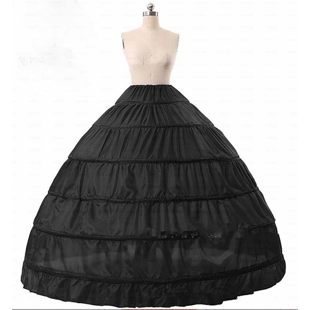 Women Skirt Petticoat Crinoline Slip with 6 Hoops for Wedding Pageant
