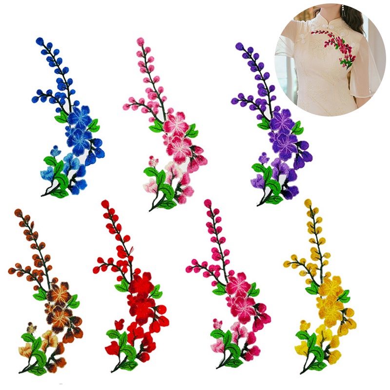 1pc Sewing On Patches Rose Flower Embroidered Cloth Stickers Fabric Patches Applique Supplies