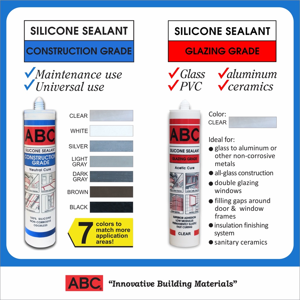 ABC Silicone Sealant Construction Grade 300ml Shopee Philippines