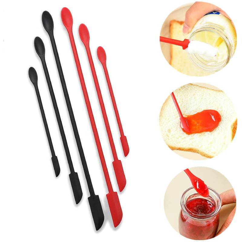 3Pcs/Set Mini Jar Spatula Silicone Cream Spatula Small Makeup Spatulas