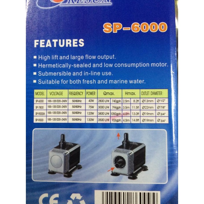 Resun Sp 6000 Aquarium Water Pump Shopee Philippines