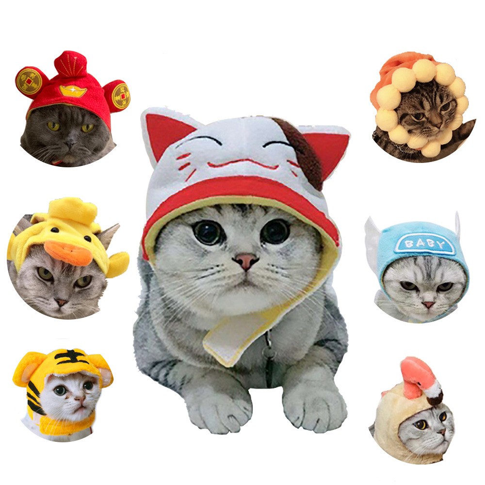 Pet headgear sun flower headdress wig cat and dog headgear hat Shopee