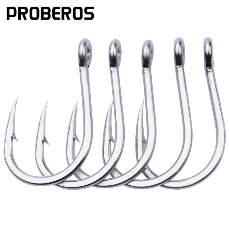 Proberos 1/013/0 Tuna Fish Hook Set Fishing Stainless Steel For