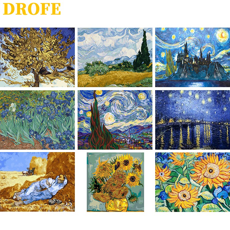 DROFE 40x50cm Van Gogh's Famous Paintings Paint By Numbers Unframed