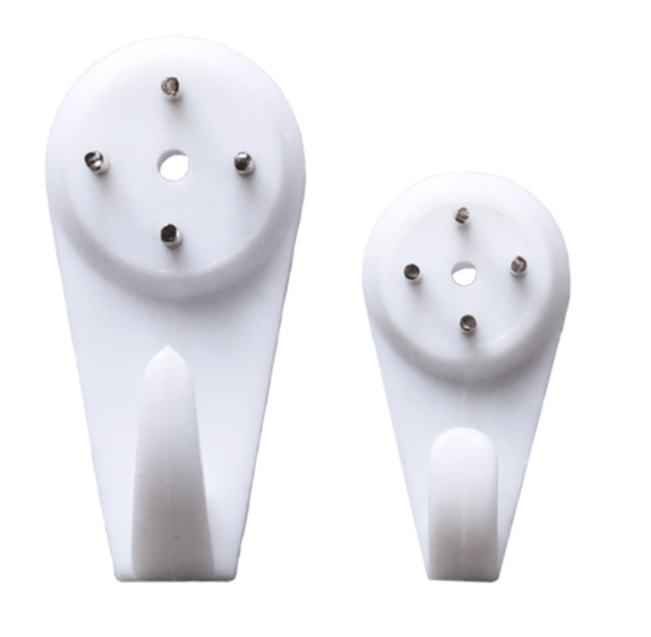 5pcs White Plastic Invisible Wall Mount Nail Hook Hanger Seamless Nail