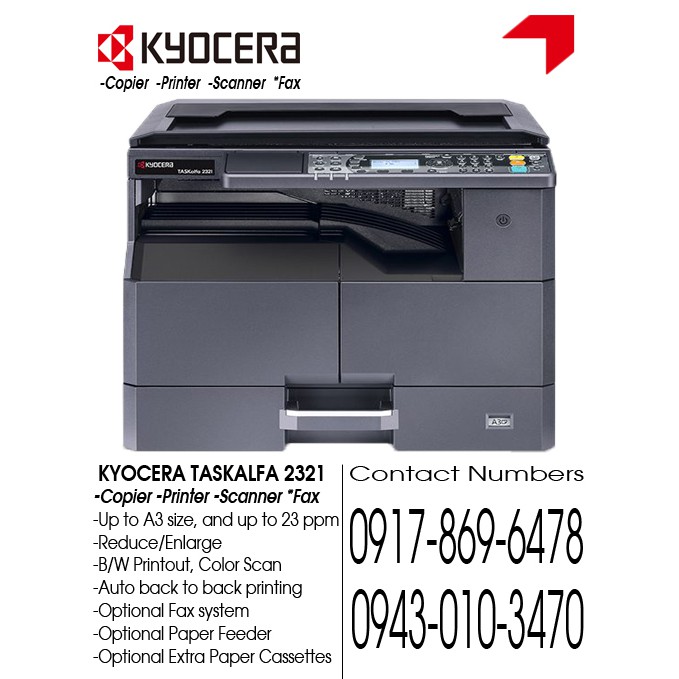 Kyocera Multi Functional Digital Copier Taskalfa 2321 with platen