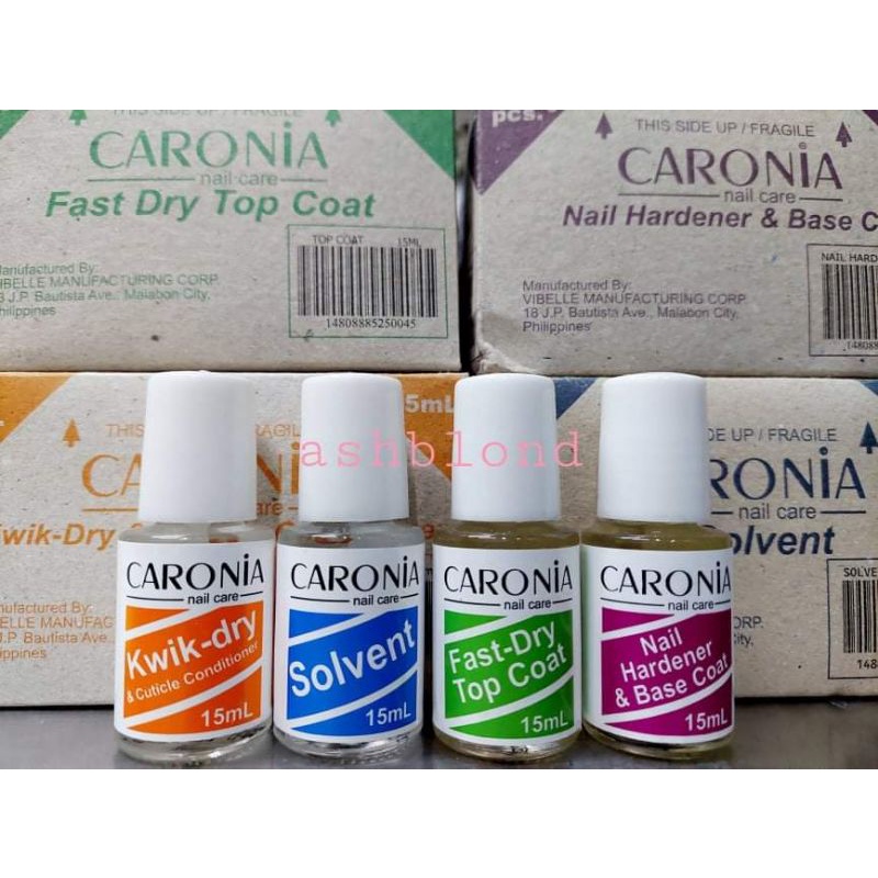 15ml Caronia Nail Care Kit fastdry top Coat Kwikdry and base coat Nail Treatment manicure