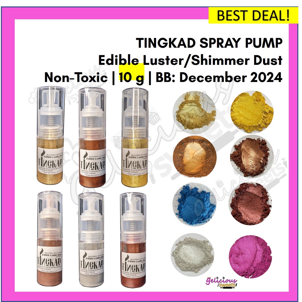 Edible Luster Dust Spray Luster Dust Shimmer Dust Spray Pump TINGKAD