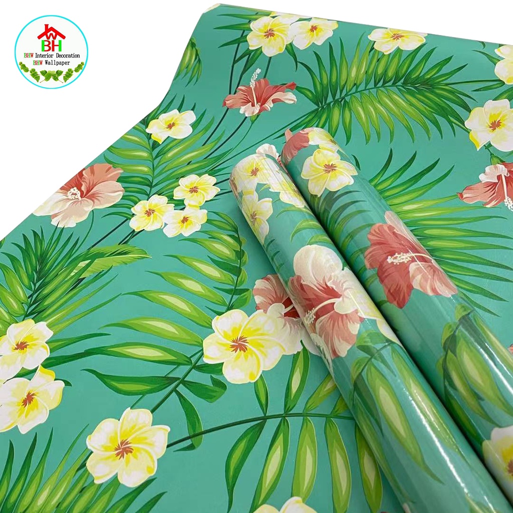 BHW Wallpaper Self Adhesive Color Green Wall paper Design PVC