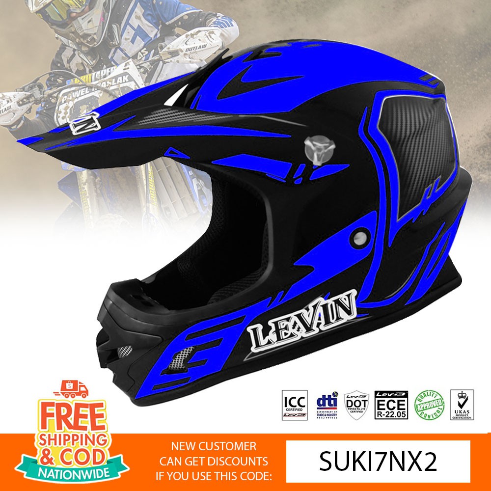 LEVIN Motocross Full Face J2002 Acura Helmet Motorcycle Riding Gear