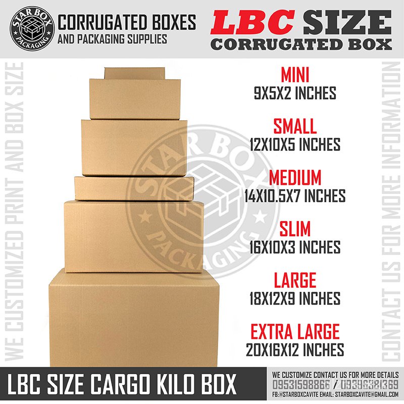 Starbox Medium LBC Express Sizes Corrugated Cargo Shipping Boxes