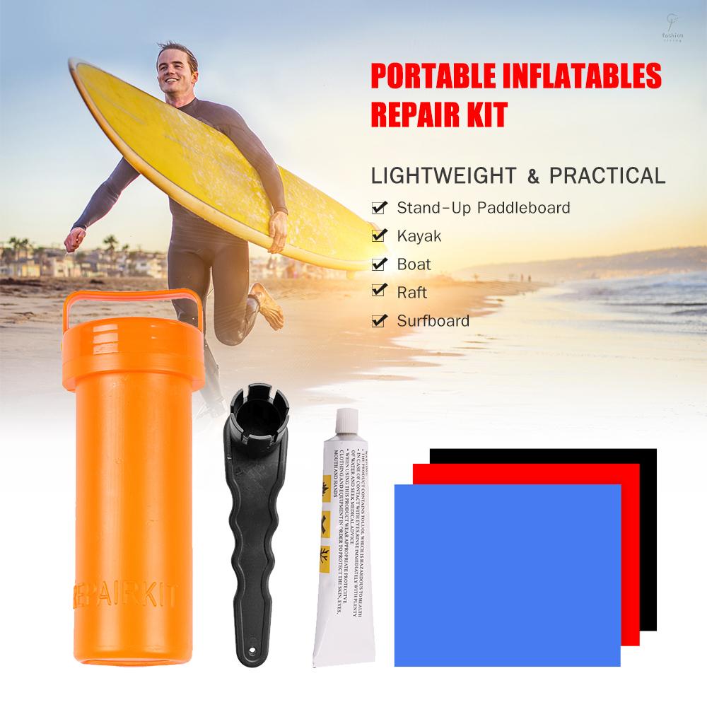 FLP SUP Repair Kit with PVC Patches and Glue for Inflatables Portable