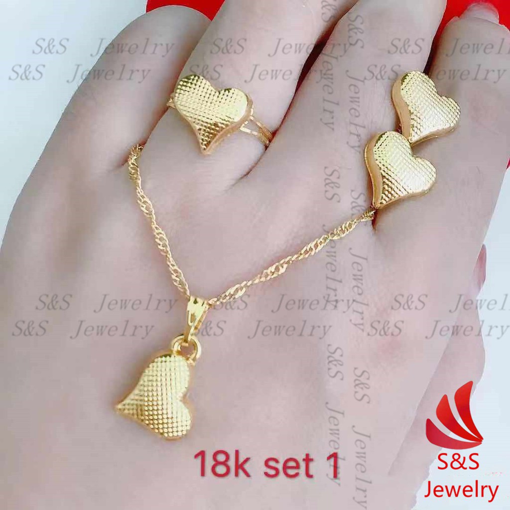 SS Jewellery 18K 3 in 1 Bangkok Gold Plated Jewellery Set (Ring