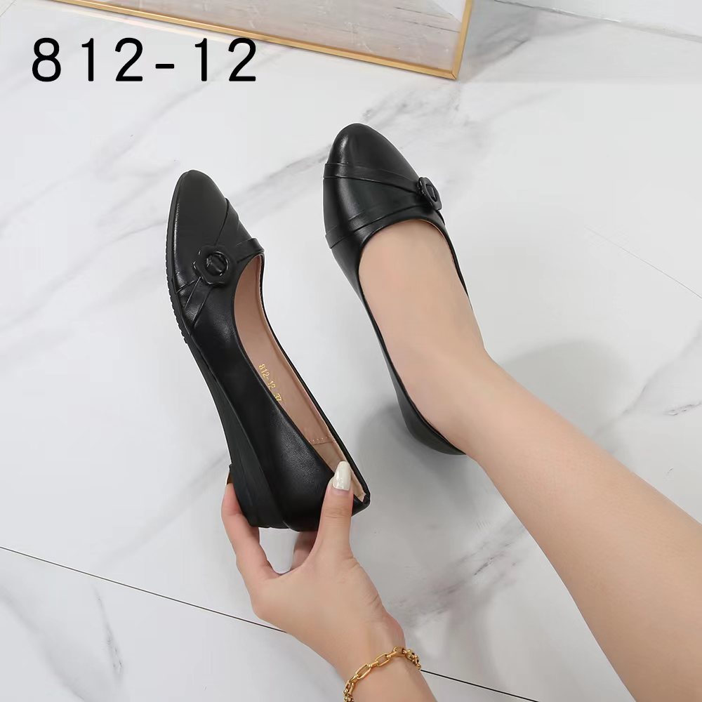 2022 New Black Women's Leather Shoes Work Leather Shoes Shopee