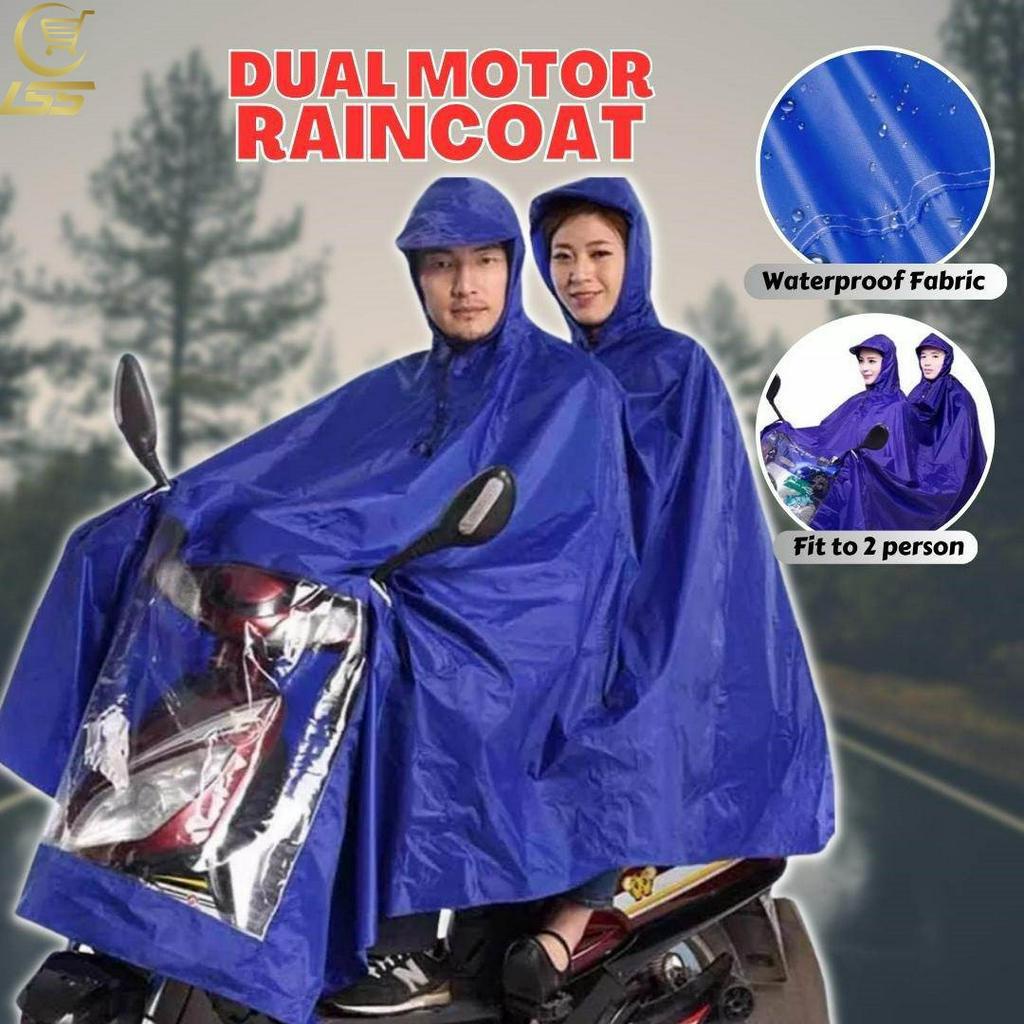 Efeq Dual Motorcycle Raincoat Waterproof 2Person Dual Head Motor Rain