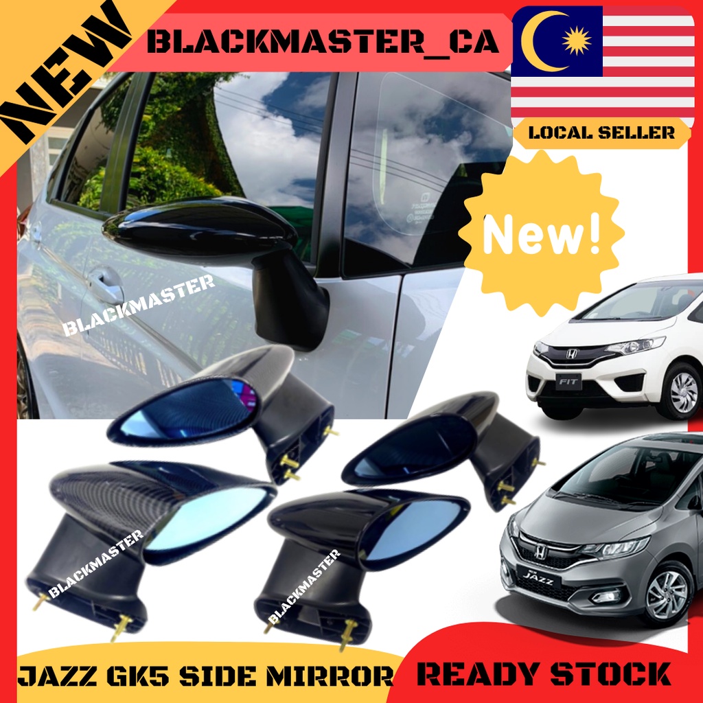 Spoon Side Mirror Honda Jazz GK5 Carbon Glossy Black Blue Glass 2014