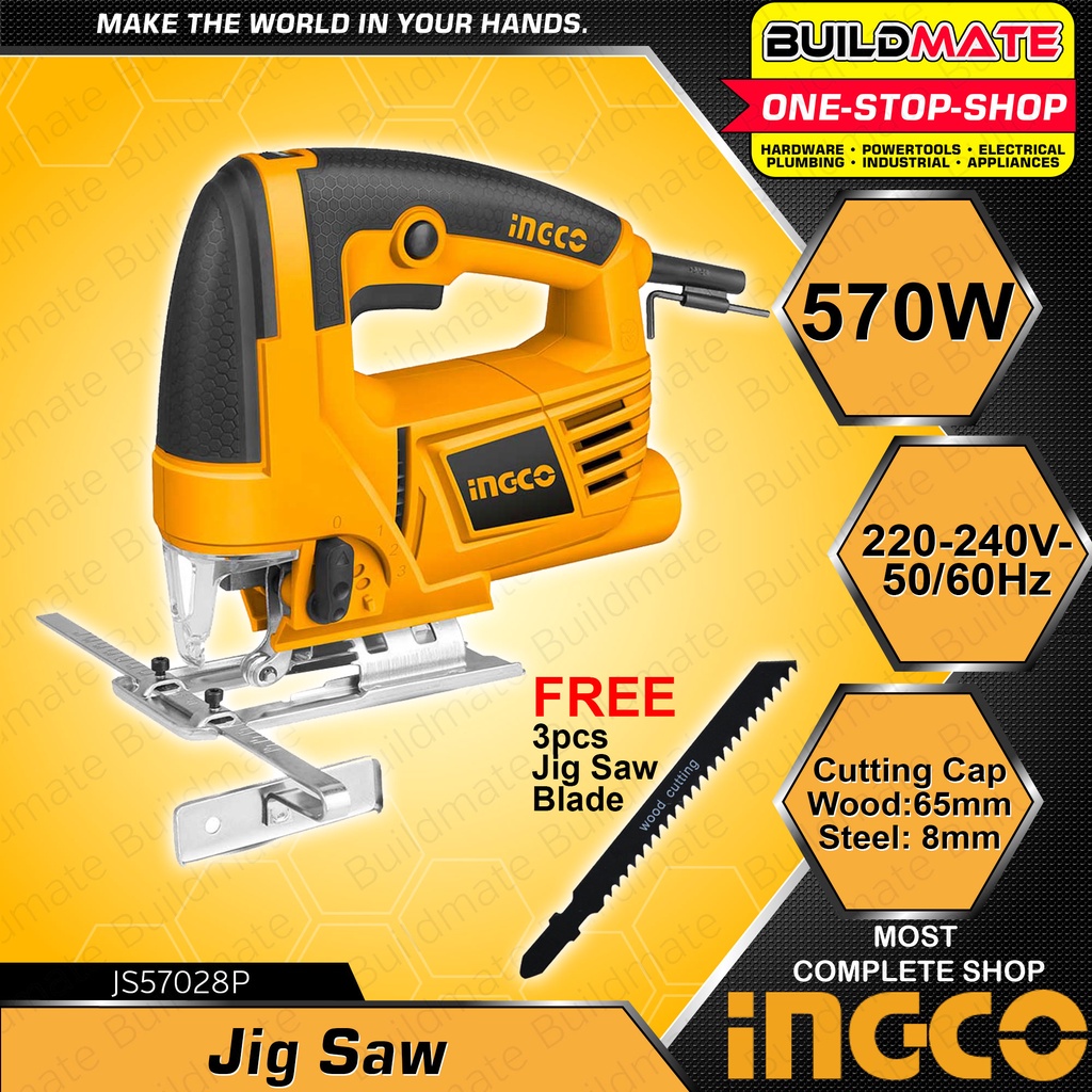 INGCO Electric Jig Saw Jigsaw 570W with 3 Blades JS57028P Wood Cutter