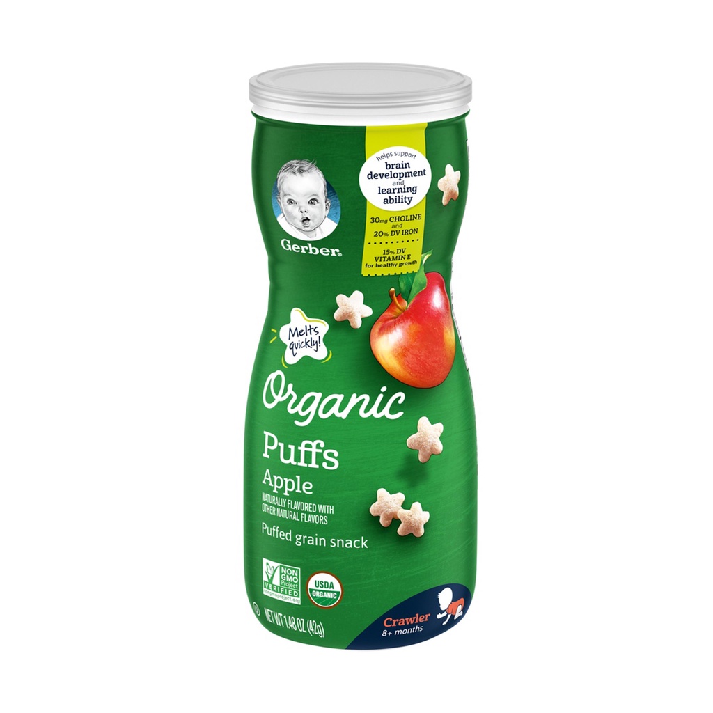 Gerber Baby Food Organic Puffs Apple 8+months 42g Shopee Philippines