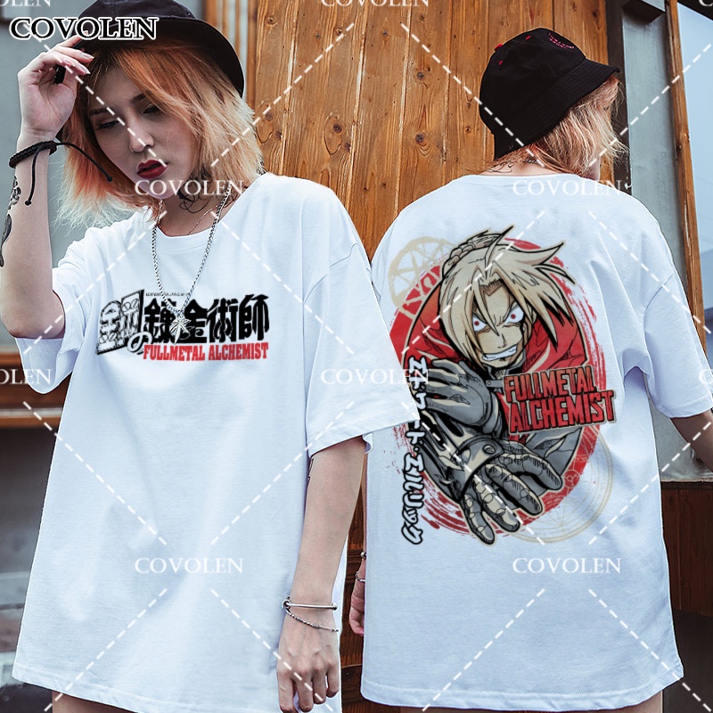 Fashion Casual Anime Graphic tees Unisex white oversize street wear t shirt Edward Kakashi Gojo